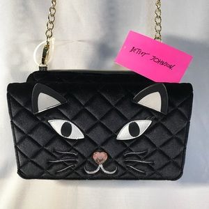 BETSEY JOHNSON CAT FACE CROSSBODY PURSE NWT $88